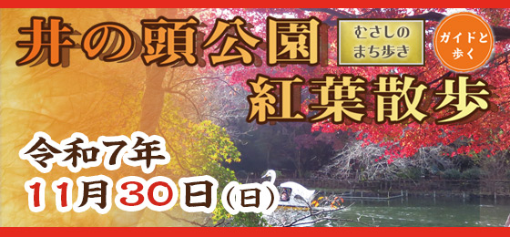 ガイドと歩く　むさしのまち歩き『井の頭公園紅葉散歩』