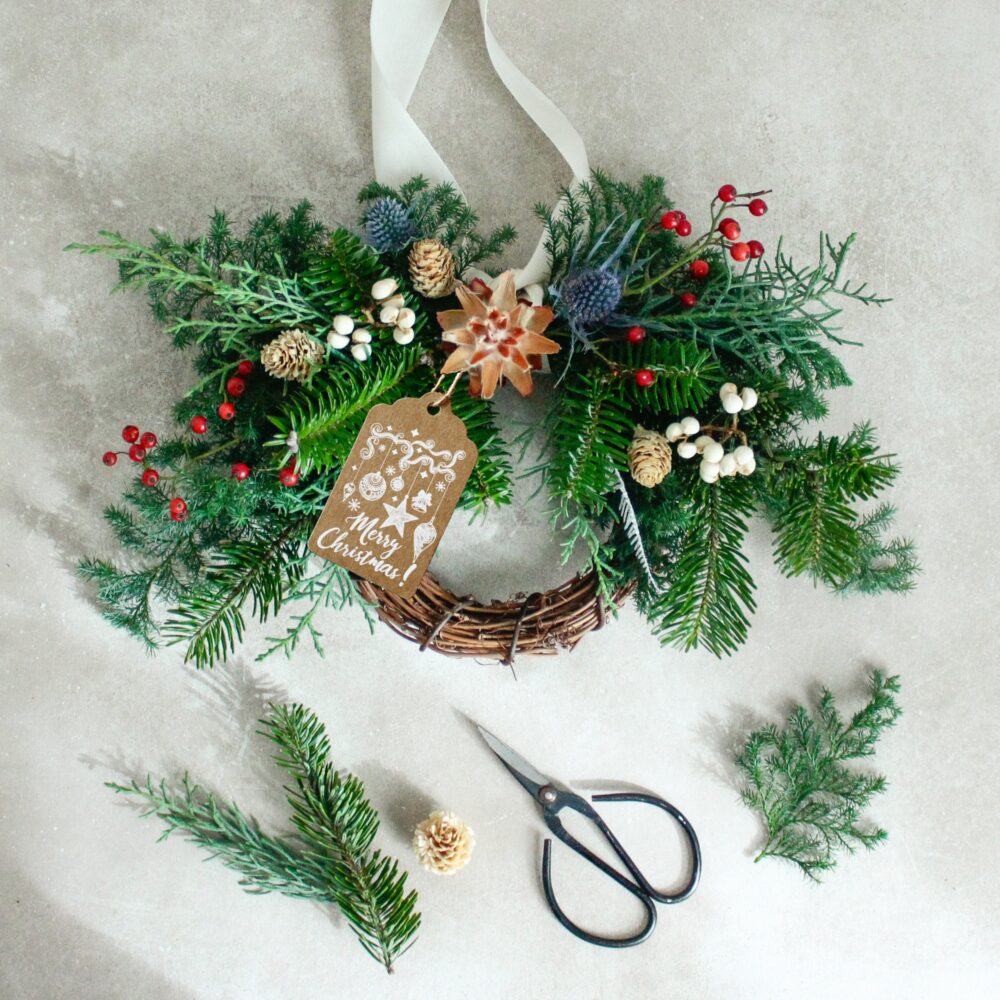 クリスマスリース・キャンドルアレンジメント