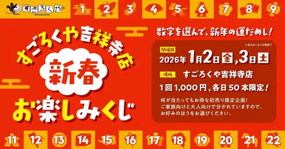 すごろくや吉祥寺店「新春お楽しみくじ」