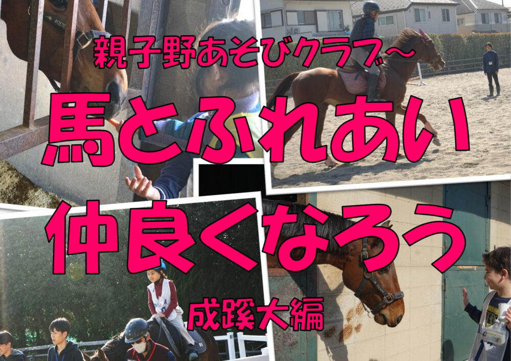 親子野あそびクラブ～馬とふれあい仲良くなろう 成蹊大編